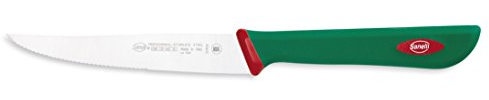Sanelli Premana Professional Coltello Costata, Acciaio Inossidabile, Verde/Rosso, 23.0x1.5x2.5 cm