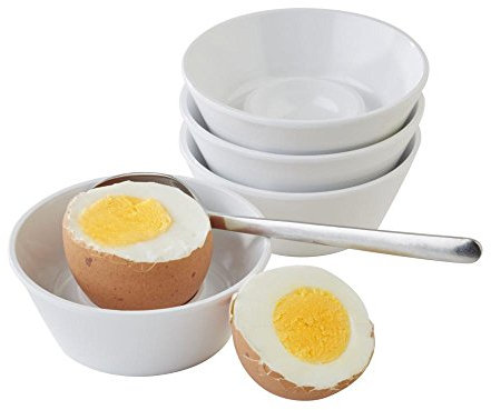 APS Eierbecher 4er-Set - stapelbare Eier-Becher mit hohem Rand aus Melamin - Abmessungen: 8 x 8 cm/Höhe: 3 cm/Farbe: Weiß