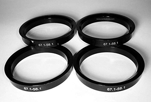 Centradores 4 LLANTA 67.1-58.1 Aros para Llantas ARCASTING ASA ATP AXE BSA BWA CMS DBV DIAL DXS Drag Wheels EKKEN FONDMETAL Fox GMP Gulf Hirst INFINY Imola KEI MAK PLW Racer