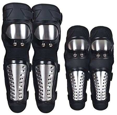 Dexinx Motorrad Knieschützer Motocross Racing Ellenbogenschutz Pads Schutzausrüstung für Motorrad Mountainbike-4 stücke Schwarz