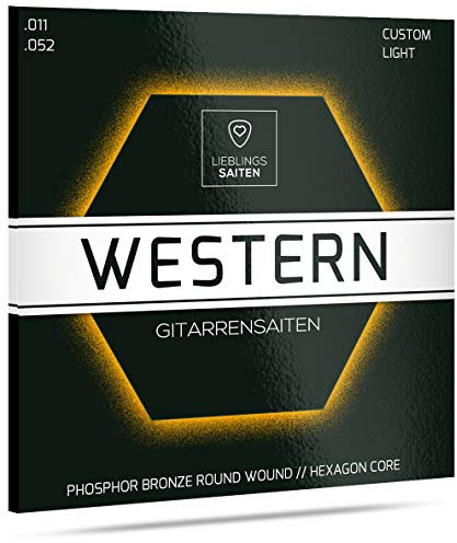 Gitarrensaiten Westerngitarre - Premium Stahl-Saiten für Westerngitarren - 6 Saiten Set