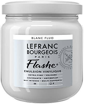 Lefranc Bourgeois 300524 Flashe akrylfärg och vinylfärg, högpigmenterad, elastisk, ljusäkta, åldringsbeständig, matt, för inomhus- och utomhusbruk, 400 ml kruka – fluovit