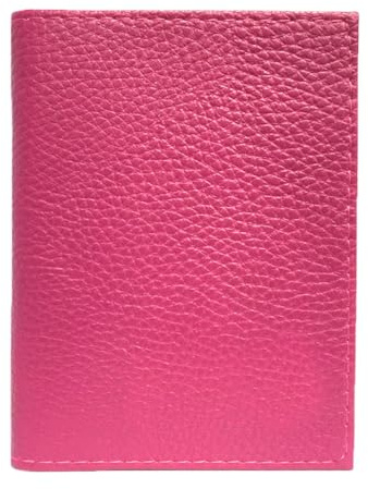 LOLUNA® Porte Carte identité - Permis de Conduire - Carte bancaire - Vitale - Billet - Fidélités - Petit Format Compact, Fin et Plat, Emplacement Cousu, en Cuir dans Plusieurs Couleurs - Fuchsia