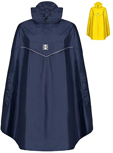 HOCK Poncho antipioggia per bicicletta 'Rain Light' con cappuccio e apertura laterale del braccio – Extra leggero per uomo e donna – 100,0% impermeabile poncho da bicicletta con fascia temporale