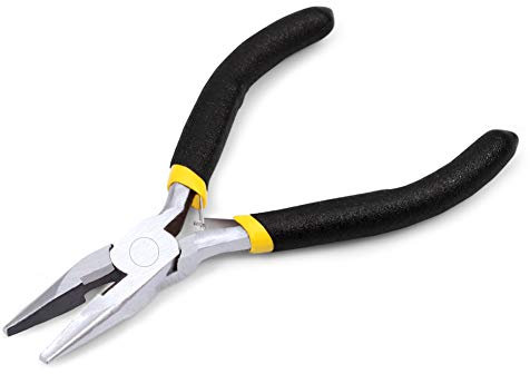 LEONTOOL 5 Inch Long Nose Pliers with Wire Cutter Smooth Jaws Mini Long Needle Nose Pliers for Jewelry Making Side Cutters Small Beading Pliers Micro Precision DIY Handcraft Tool