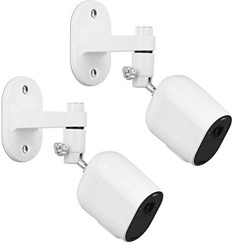 Sicherheits-Wandhalterung für Arlo Pro/Pro2/Pro3/Pro4/Ultra/Ultra2/Essential Spotlight-Kamera, verstellbare Innen- und Außenhalterung für Ihre Überwachungskamera, Weiß, 2 Stück