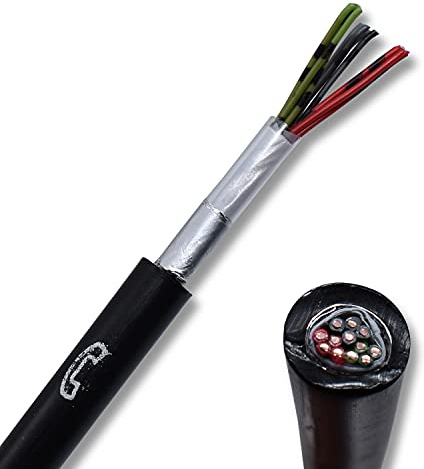EBROM Fernmeldekabel A-2Y(L)2Y 6x2x0,6 mm - Fernsprech Außen Erdkabel 6 m | ab 5 Meter bis 150 Meter bestellbar, Fernsprechkabel erdverlegbar - Telekommunikationskabel - Farbe: schwarz