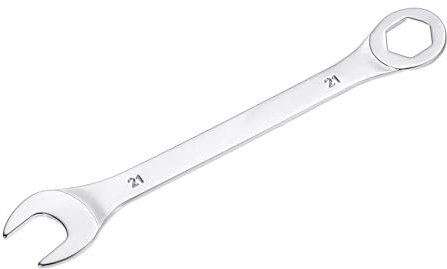 sourcing map Dünn Ring Maulschlüssel mit Offset 6-Punkt Ende und Abgewinkelt Offen 21mm