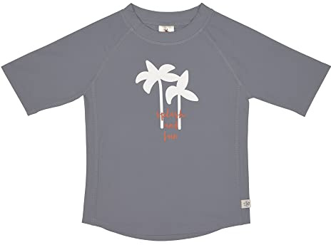 LÄSSIG unisex kortärmad rashguard baddräkt för barn separat, Palms Grey, 3 år EU