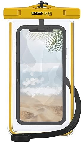 EAZY CASE - wasserdichte Unterwasserhülle Gelb Schutzhülle Handyhülle Universal Unterwassertasche Handy Tasche wasserfest Universalhülle für alle Modelle bis 6,7 mit Umhängeband IPX8 Zertifiziert