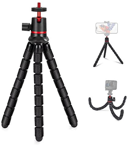GUNGY Treppiede Smartphone Flessibile Treppiede Fotocamera Mini Cavalletto per Smartphone Portatile Rotazione a 360° Compatibile con Cellulare Camera DSLR Gopro