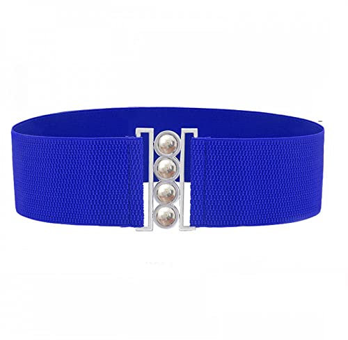 CHANYI Gürtel für Damen Kleid Mode Perle Frauen Stretch Elastisch Breite Taille Gürtel Kleid Taille Silber Metall Schnalle Stoff Strap Damen Bekleidung Accessoires