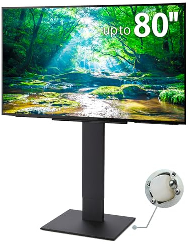 WALL V5 High Type | Japanischer Rollender, Verschiebbarer und Freistehender 32-80 Zoll Universal TV-Ständer mit verdeckten Rollen | Satin Schwarz
