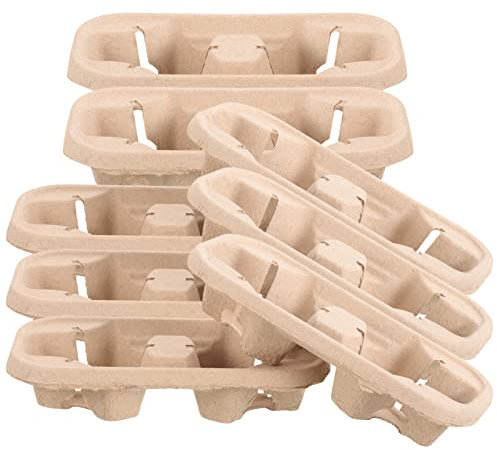 Cabilock 50piezas Soporte Para Tazas Para Llevado De Bebidas Bandeja Portadora De Accesorio Práctico Para Bebidas Para Llevar Portavasos Desechables Resistente y Ligero
