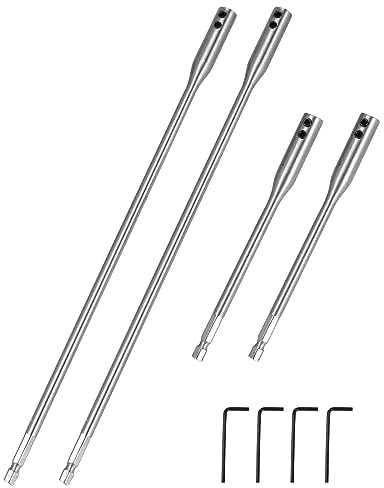 QWORK 8 Pcs 1/4 Extension Bit Set, 6 & 12 Inch Wood Spade Bit Set, High Carbon Steel Drill Bit Holder with Wrench Keys, for Electric Tool Accessories