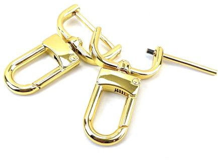 VersaKits 4 x robuste abnehmbare Karabinerhaken mit Drehgelenk, Schraubverschluss, Ersatz-Karabinerhaken, Kt Gold, 1''