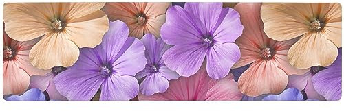 Bunte Geranien-Blumenuntersetzer für heiße Töpfe und Pfannen, hitzebeständiger Untersetzer und wasserdichte Isolierung für heiße Teller, 100,1 x 30 cm, extra groß