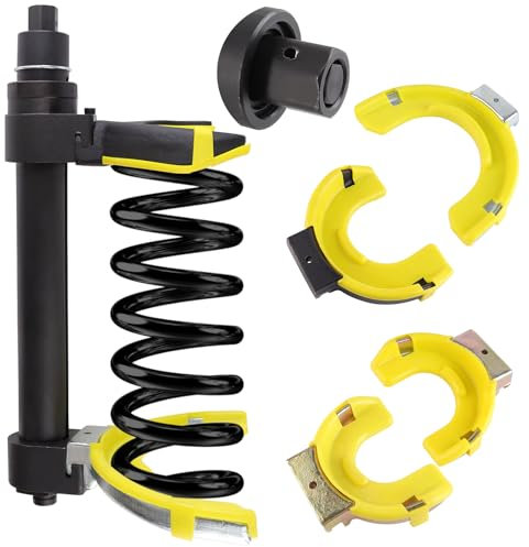 aremnry Spring Compressor Tool Macpherson Interchangeable Fork Strut Coil Extractor Tool Set with Safety Guard (Overload Protection Device) Allow The Use of Impact Wrenches