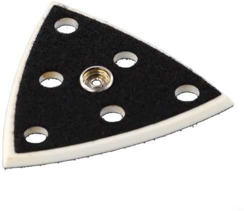 Platorello a 6 fori, tampone abrasivo triangolare, 95 x 95 x 95 mm, gancio e anello per levigatrice