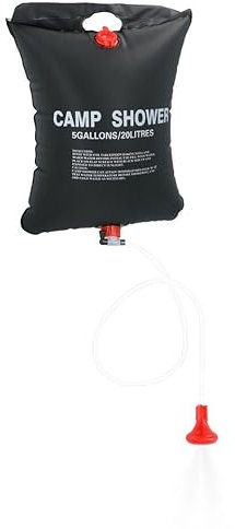 URBNLIVING 20L Solar Heated Outdoor Water Camp Shower Portable Sun-Powered with Showerhead & Hose Perfect for Camping, Hiking, Outdoor Adventures Easy to Use Compact Design