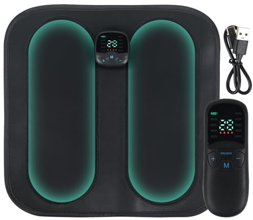 XLSBZ Fußmassagegerät, Tragbares Fussmassagegerät Elektrisch mit 10 Modi & 30 Stufen, Fuß Massagematte für die Durchblutung Muskelschmerzen Linderung