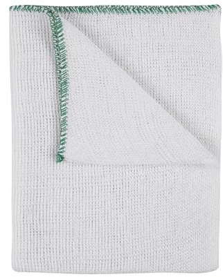 IDEAL 365 Heavy Duty Cotton Dish Cloths, Extra Large, Super Absorbent, Colour Coded, 20 Pack (Green)