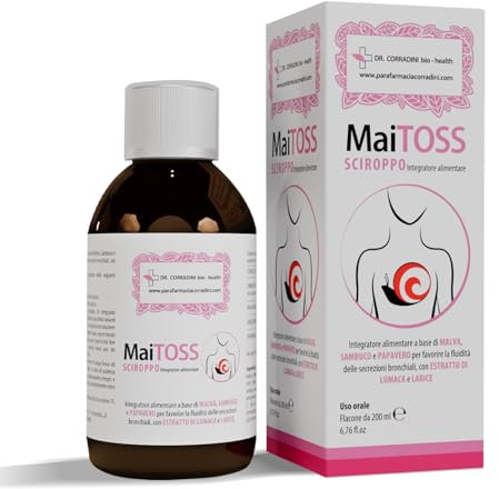 Dr. Corradini® Sciroppo Tosse Secca e Grassa a base di Bava di Lumaca, Malva e Larice - Sciroppo Tosse Adulti e Bambini anti Reflusso Gastroesofageo - 200ml