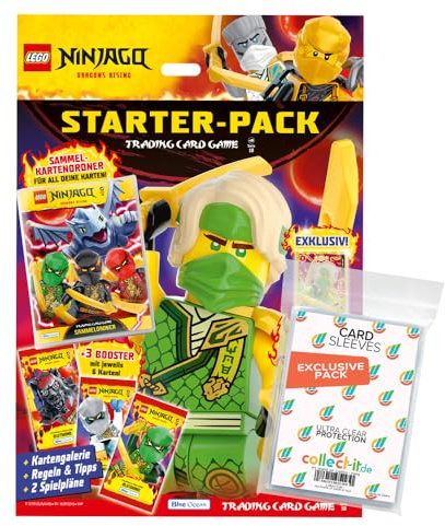 Bundle mit LEGO Ninjago Serie 10 BLUTMOND (2025) Trading Cards - 1 Starter + Exklusive Collect-it Hüllen