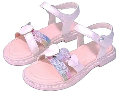 OrJana Sandali da Bambina Unicorno, Colori Metallizzati, Cinturino regolabile alla Caviglia, Suola in Gomma antiscivolo (White, Sistema Taglie Calzature EU, Bimbo (0-5 anni), Numero, Media, 34)