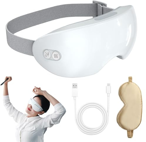 Eyerelis Dampftherapie-Maske, 2 Stufen einstellbar, intelligente Heiß- und Kaltdampf-Augenmaske für Augenringe, Schwellungen, trockene Augen