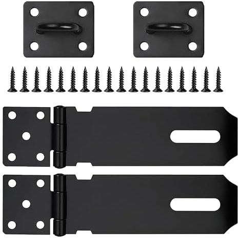 Security Hasp & Staple 2 Pack 5 Inch Heavy Duty Stainless Steel for Shed | Rust & Corrosion Resistant, Easy Install with Screws Included, Wide Compatibility, 2mm Thick Sturdy Build, Smooth Edge Design