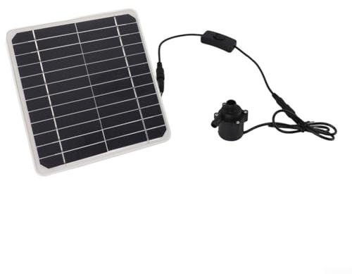 Bebykilemi Kit de pompe à eau solaire 30 W avec support et interrupteur pour fontaine à eau automatique extérieure, irrigation de jardin, étang, bain d'oiseaux et aquarium, ABS à haut débit 800 l/h