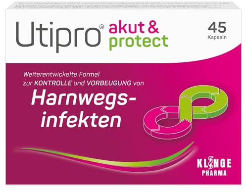 Utipro akut & protect bei Blasenentzündung - akut & vorbeugend, 45 Stk | Ohne Antibiotika, effektiv bei akuten & wiederkehrenden Harnwegsinfekten, reduziert Bakterien in Blase & Darm