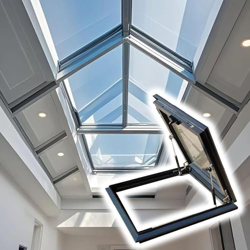 Fenêtres de toit pour toiture et sous-sol, fenêtre de toit à lumière naturelle 65 x 60 cm, ventilation des combles et des hangars, puits de lumière écoénergétique pour la rénovation de l'hab