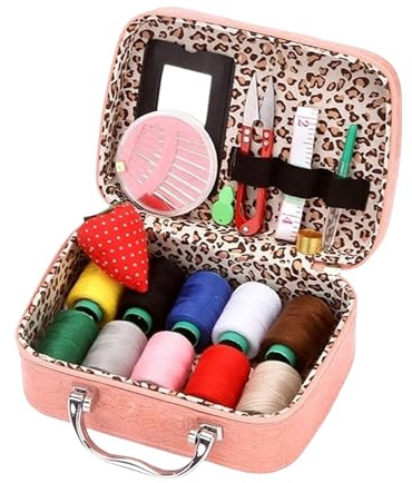Kit De Costura Para Adultos | 22 Piezas Kit De Costura Pequeño | con Estuche Suministros Agujas Hilos Tijeras | para Manualidades Tapicería Reparar Ropa Tejido