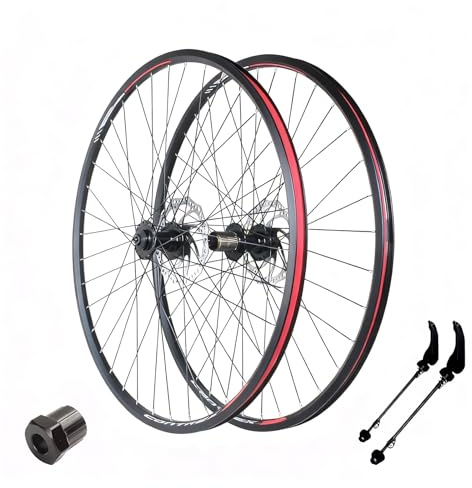 Rennrad Vorder- Und Hinterrad 700C Scheibenbremse Schnellspann-Laufradsatz Felgen Aus Aluminiumlegierung 36H-Naben Mit Rotor Für 7-10-Gang-Kassetten(Front+Rear)