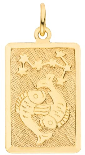 Jobo Unisex-Anhänger Sternzeichen Fische eckig mit Sternbild aus 8 Karat 333 Gold 20 mm
