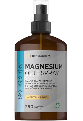 Magnesiumolje Spray 250ml | för Muskelvärk, Fötter och Sömn | Hög Absorption Vegansk Spray | 100% Rent Magnesiumklorid | av Horbaach