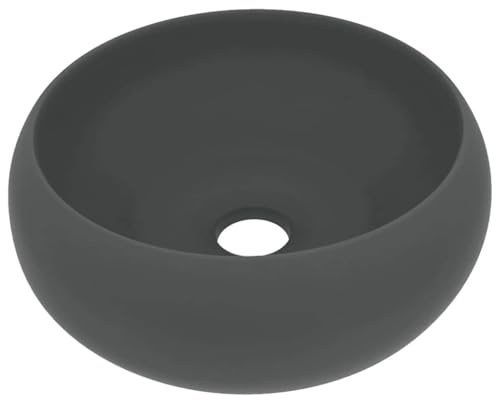 Generico Lavandino Lusso Rotondo Grigio Scuro Opaco 40x15 cm in Ceramica,Articoli di ferramenta,Prodotti Idraulici,Articoli Idraulici,Lavandini,Lavandini bagno-147005