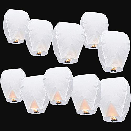 Digital Additions Lanternes Volantes Chinoises Sky Blanc 20 pièces, Bambou, 33 x 33 x 86 cm