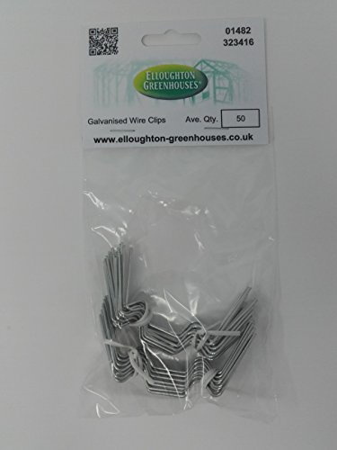 50 Galvanized Wire W Greenhouse Glass Pane Fixing Replacement Glazing Clips