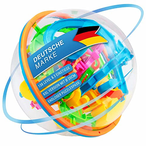 GOODS+GADGETS 3D Kugellabyrinth XXL - Kugelspiel Magic Maze Kugel-Labyrinth Puzzle Ball Geschicklichkeitsspiel 20cm