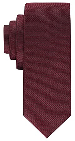 Calvin Klein Men's HC Modern Gingham Tie, Burgundy, One Size