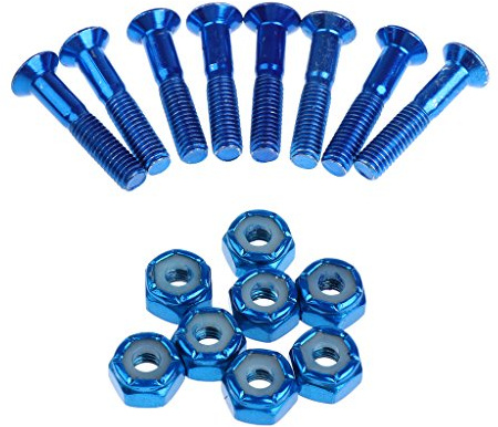 MagiDeal 8pcs Replacement Skateboard Truck Hardware Screws Bolts - Blue