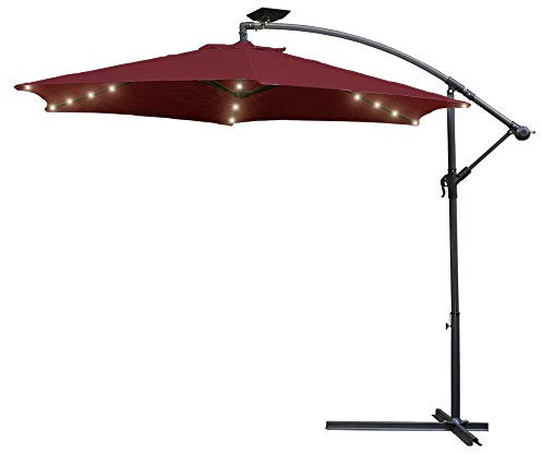 Einfeben 350m Sonnenschirm Beleuchtung Regenschirm Lichterkette mit 48 LEDs Lichter mit Fernbedienung Wasserdichte Gartenleuchten für Party Dekoration Campingzelte Batteriebetrieben