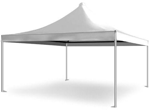 TENDEEVOLUTION Gazebo Esterno Resistente, Copertura in PVC Bianco e Struttura Omologata in Acciaio. Gazebo 4x4 Impermeabile adatto come Tettoia per Auto o Tendone per Feste e Fiere (4 x 4 PVC BIANCO)