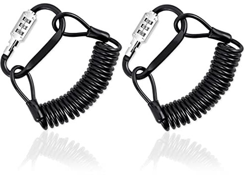 OneGas Lot de 2 câbles antivol pour casque de moto, veste et bagages, noir