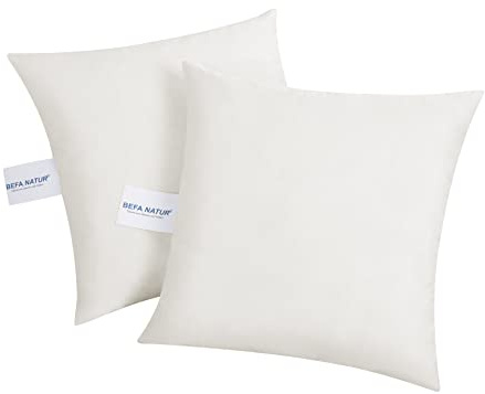 BEFA NATUR Sofakissen 40x60 cm (2 Stück) | Dekokissen, Zierkissen, Kissen aus 100% Federn | 505g Füllgewicht/STK | für Allergiker (NOMITE) | Tierwohl (DOWNPASS) | Oeko-TEX Klasse 1 | Made in Germany