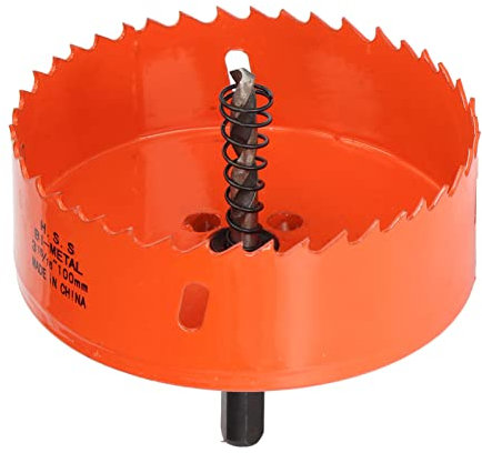 Scie Cloche Bimétal, Scie Cloche HSS Dents Résistantes aux Chocs Haute Résistance à la Chaleur Arbre Plein Coupe Nette pour le Bois PVC Métal (3-15/16(100mm))