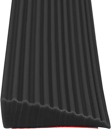 Rampa per soglia della porta, autoadesiva, per sedia a rotelle, superficie antiscivolo, in gomma per sedia a rotelle, deambulatori o scooter (nero, 5,5 x 1,6 x 100 cm)
